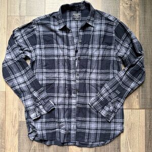 Abercrombie & Fitch Navy Boyfriend Flannel